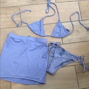 SKIMS Periwinkle Bikini Set with Skirt
